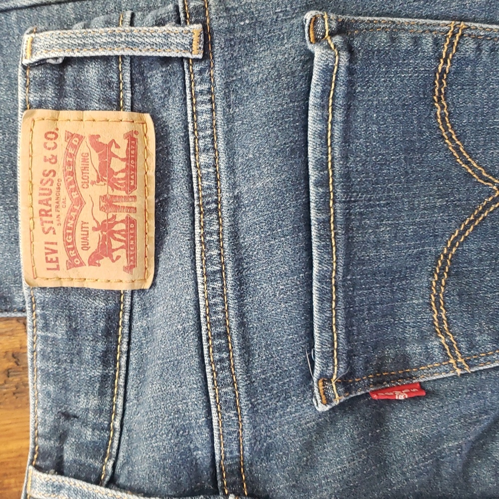 Levi's 721 High Rise Skinny Ripped Distressed Blue Jeans Size W28 L30 - Picture 4 of 14